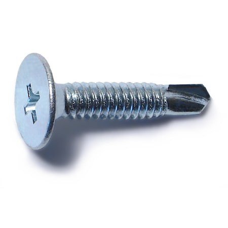 Midwest Fastener Self-Drilling Screw, #10 x 1 in, Zinc Plated Steel Wafer Head Phillips Drive, 100 PK 51685